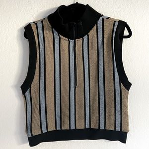 ZARA crop vest with zip up mock-neck